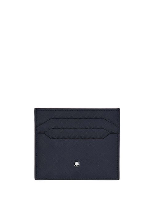 Navy blue calf leather wallet Mont Blanc | 198079X